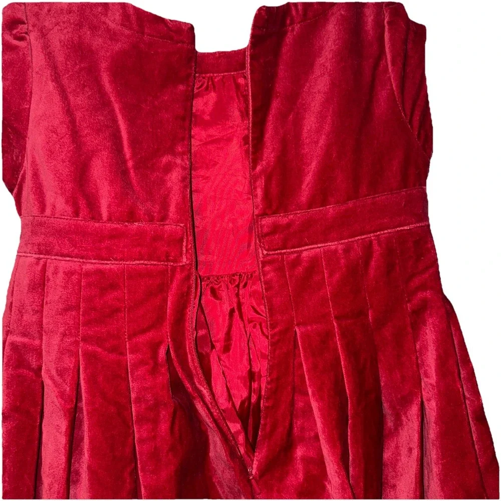 Gymboree Velvet Party Dress Bow Cap Sleeve Lined Girl's Sz 9 Holiday Cotton